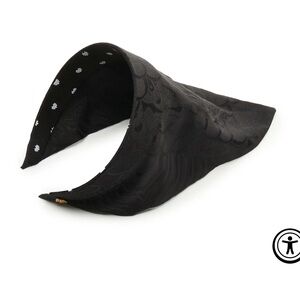 Lele Sadoughi Jackie Black Silk handkerchief